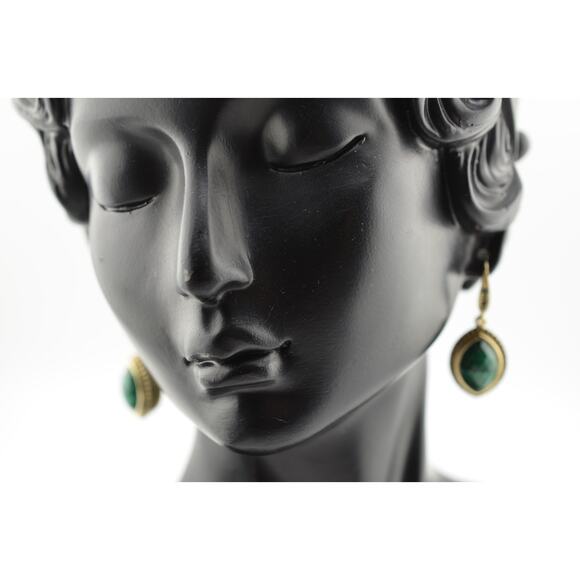 Rachel Reinhardt Malachite and Pave Teardrop Earrings - Picture 2 of 3